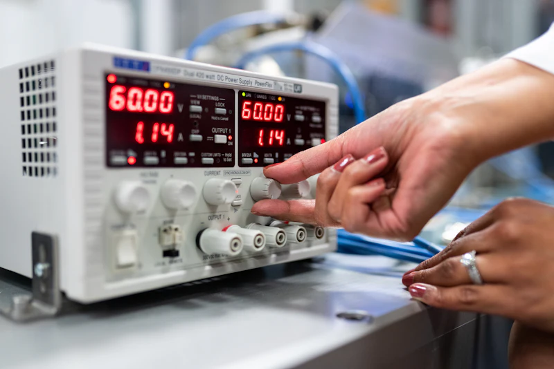 Bench DC power supply in the lab
